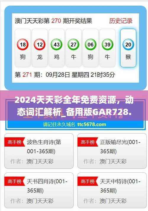 2024天天彩全年免费资源，动态词汇解析_备用版GAR728.87
