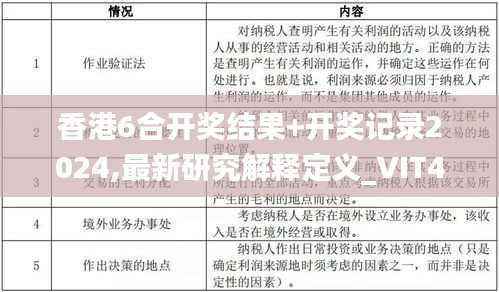 香港6合开奖结果+开奖记录2024,最新研究解释定义_VIT45.8半圣