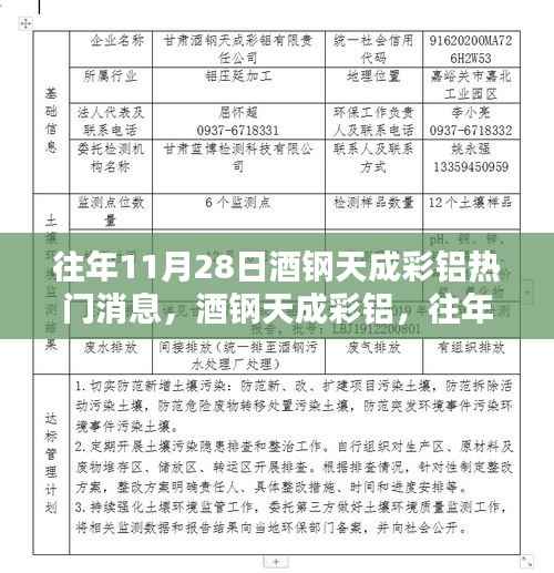 酒钢天成彩铝，行业焦点深度评测与热门消息回顾，聚焦往年11月28日动态
