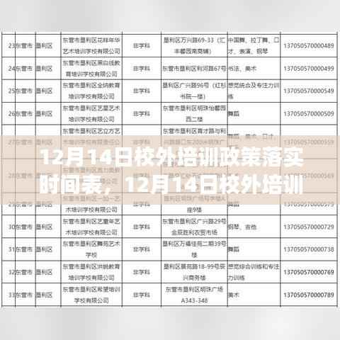12月14日校外培训政策落实时间表，全面解读与透视