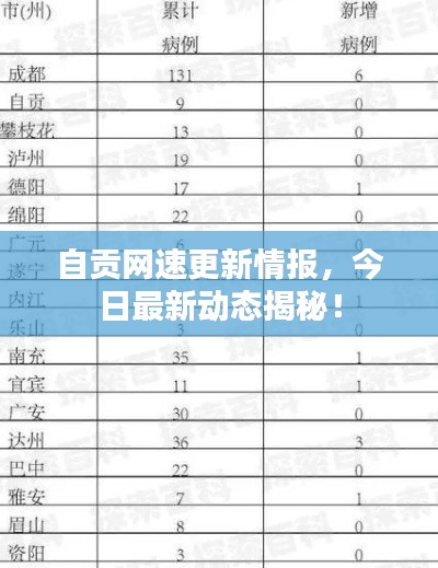 自贡网速更新情报，今日最新动态揭秘！